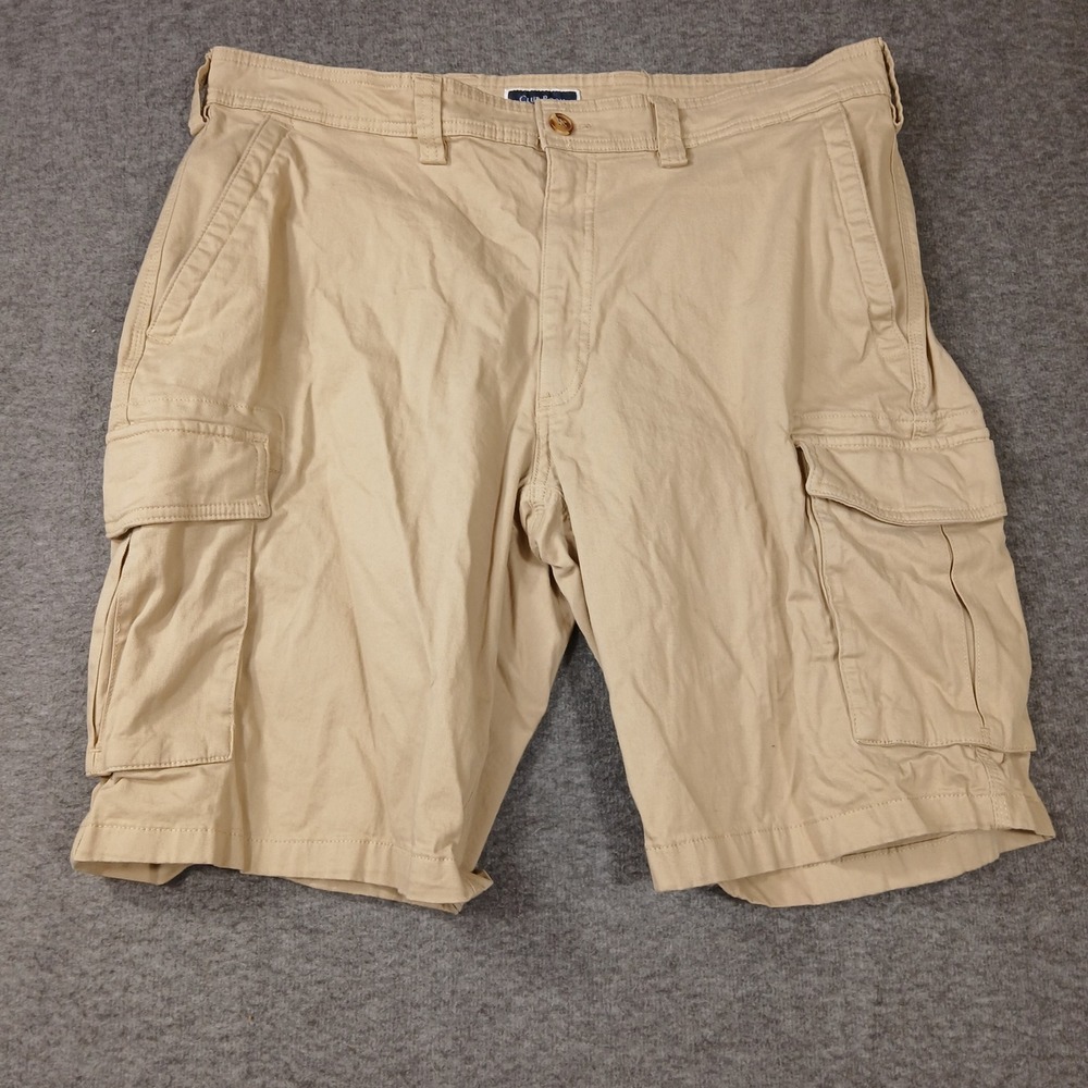 Club Room Mens Khaki Cargo Shorts Size 38W Tan Cotton Blend Stretch‎ Casual